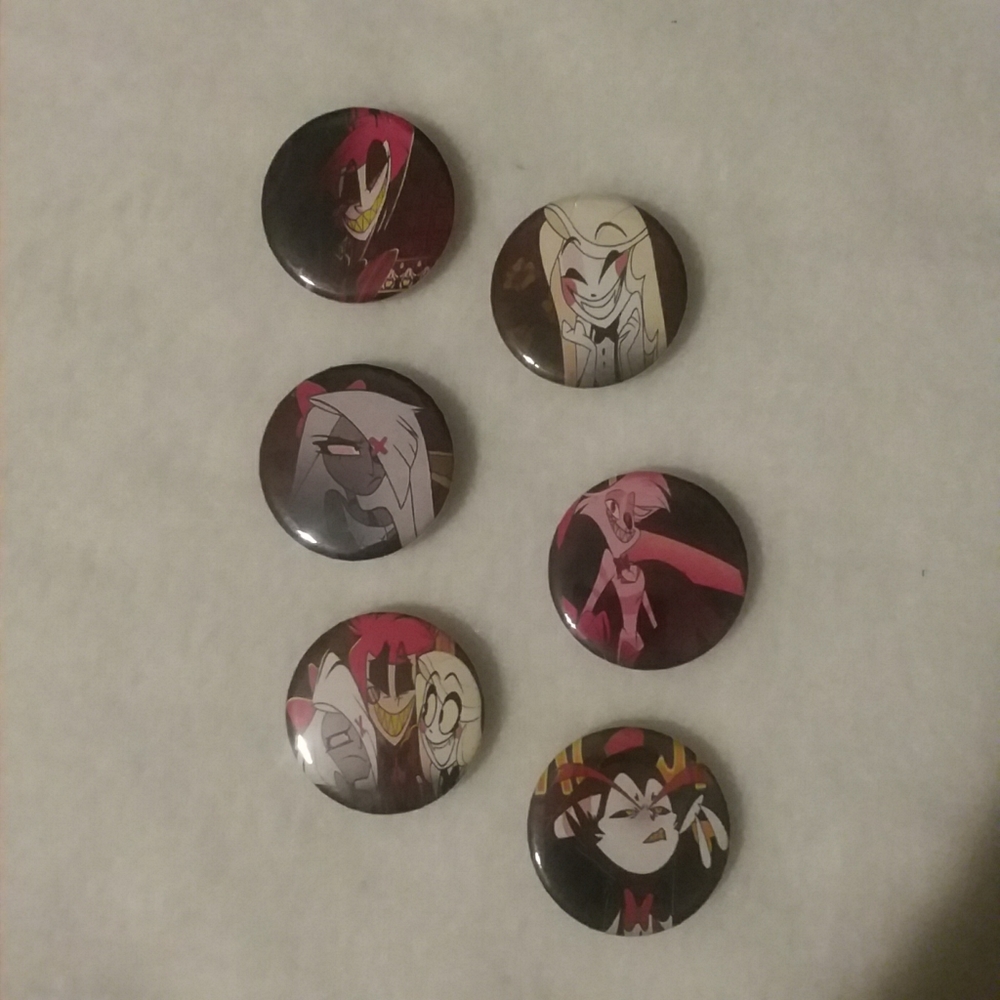 Handmade Hazbin Hotel Character Pins Set Of 6
